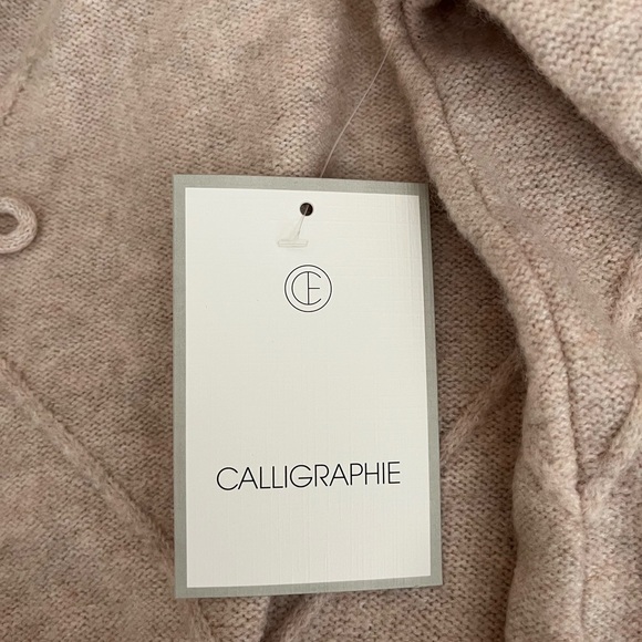 {Calligraphie} Diamond Pattern Wool Blend Crewneck Sweater with Bow Details - 1X - Picture 9 of 10